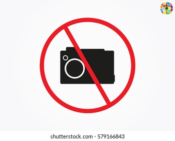 photo camera, prohibition, icon, vector illustration eps10