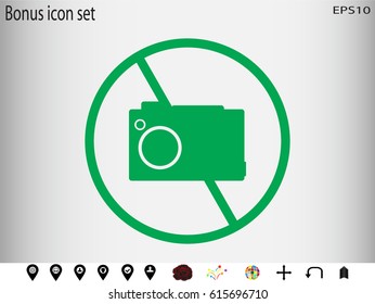 photo camera, prohibition, icon, vector illustration eps10