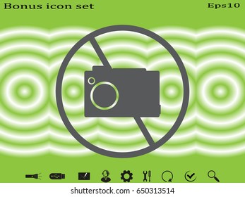 photo camera, prohibition, icon, vector illustration eps10