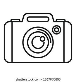 Icono de registro de cámara fotográfica. Icono de vector de registro de cámara fotográfica de contorno para diseño web aislado en fondo blanco