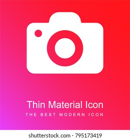 Photo camera red and pink gradient material white icon minimal design