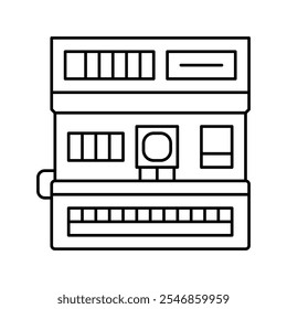 câmera fotográfica retro dispositivo ícone de linha vetor. câmera fotográfica sinal de dispositivo retro. isolado contorno símbolo ilustração preta