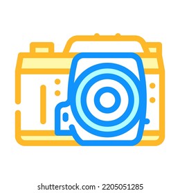 photo camera retro gadget color icon vector. photo camera retro gadget sign. isolated symbol illustration