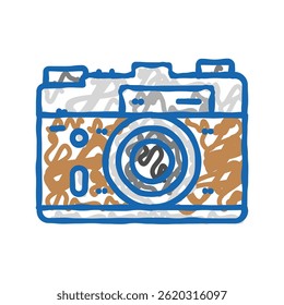 photo camera retro gadget doodle icon sketch vector. photo camera retro gadget sign. isolated symbol illustration