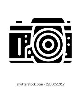 photo camera retro gadget glyph icon vector. photo camera retro gadget sign. isolated symbol illustration