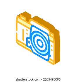 photo camera retro gadget isometric icon vector. photo camera retro gadget sign. isolated symbol illustration