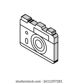photo camera retro gadget isometric icon vector. photo camera retro gadget sign. isolated symbol illustration