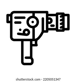 photo camera retro gadget line icon vector. photo camera retro gadget sign. isolated contour symbol black illustration