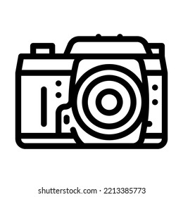 photo camera retro gadget line icon vector. photo camera retro gadget sign. isolated contour symbol black illustration