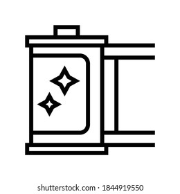 photo camera roll line icon vector. photo camera roll sign. isolated contour symbol black illustration