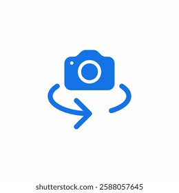 photo camera rotate icon sign vector