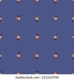 Photo camera seamless pattern. Cute vintage cameras background. Repeated texture in doodle style for fabric, wrapping paper, wallpaper, tissue. Vector illustration.