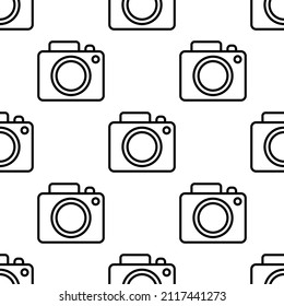 Photo camera seamless pattern vector illustration.