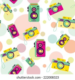 Photo camera seamless pattern. Vector.Eps 10.