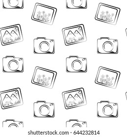 Photo camera seamless pattern. Vector illustration