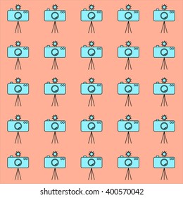 Photo camera shooting simple flat vector illustration