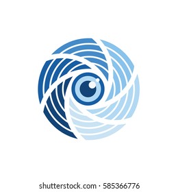 Photo Camera Shutter Eye Stylized Flat Icon