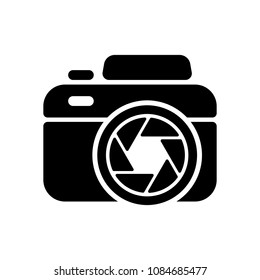 Photo camera with shutter, simple icon