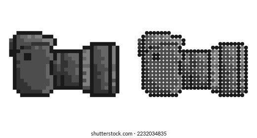 Photo camera side view. Equipment for professional photography and selfie. World Photography Day August 19th