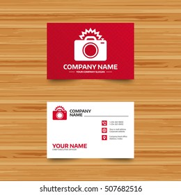 Photo camera sign icon. Photo flash symbol.