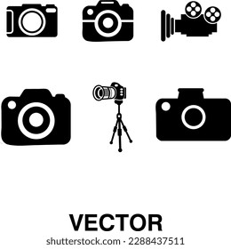 Photo camera sign icon set trendy style illustration on white background..eps