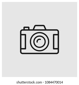 Photo camera sign icon in trendy flat style isolated on grey background, modern symbol vector illustration for web
