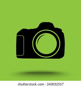 Photo camera sign icon, vector illustration. Flat design style 