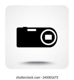 Photo camera sign icon, vector illustration. Flat design style 