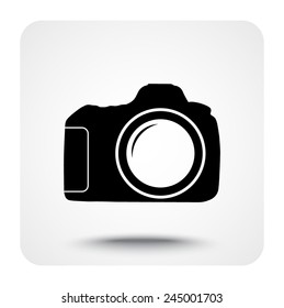 Photo camera sign icon, vector illustration. Flat design style 