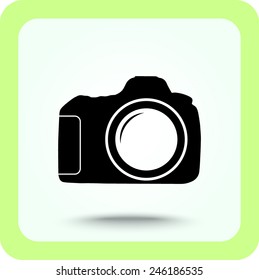 Photo camera sign icon, vector illustration. Flat design style 