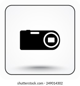 Photo camera sign icon, vector illustration. Flat design style 