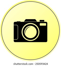 Photo camera sign icon, vector illustration. Flat design style 