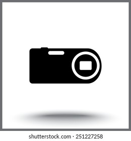 Photo camera sign icon, vector illustration. Flat design style 