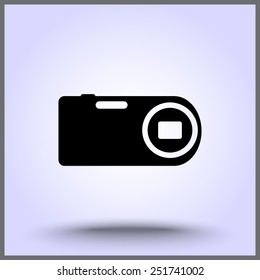 Photo camera sign icon, vector illustration. Flat design style 