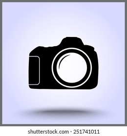 Photo camera sign icon, vector illustration. Flat design style 