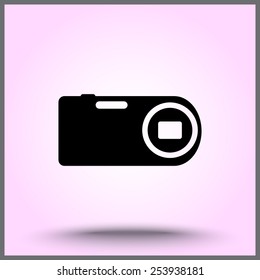 Photo camera sign icon, vector illustration. Flat design style 