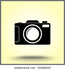 Photo camera sign icon, vector illustration. Flat design style 