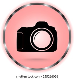 Photo camera sign icon, vector illustration. Flat design style 