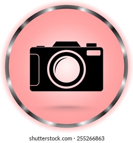 Photo camera sign icon, vector illustration. Flat design style 