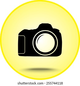 Photo camera sign icon, vector illustration. Flat design style 