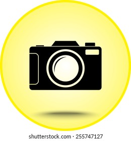 Photo camera sign icon, vector illustration. Flat design style 