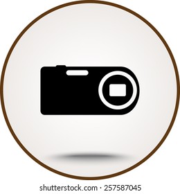 Photo camera sign icon, vector illustration. Flat design style 