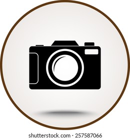 Photo camera sign icon, vector illustration. Flat design style 