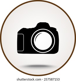 Photo camera sign icon, vector illustration. Flat design style 