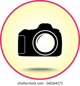 Photo camera sign icon, vector illustration. Flat design style 