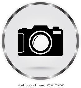 Photo camera sign icon, vector illustration. Flat design style 