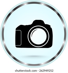 Photo camera sign icon, vector illustration. Flat design style 