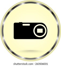 Photo camera sign icon, vector illustration. Flat design style 
