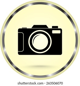 Photo camera sign icon, vector illustration. Flat design style 