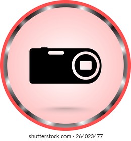 Photo camera sign icon, vector illustration. Flat design style 